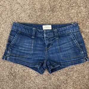 Aeropostale Y2K Micro Mini Booty Shorts Denim Size 0 Waist 26 Lounge Summer 2011